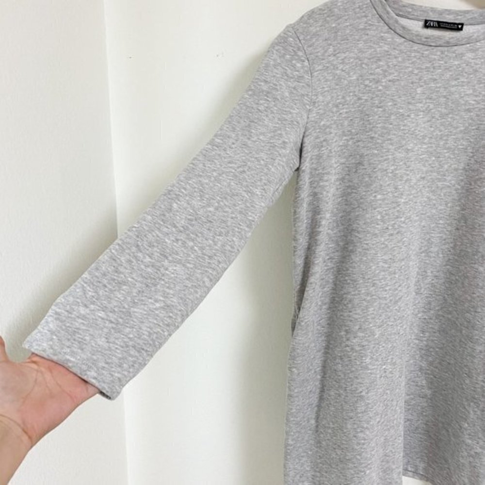 Zara grey long sleeves sweater mini dress - Picture 2 of 8